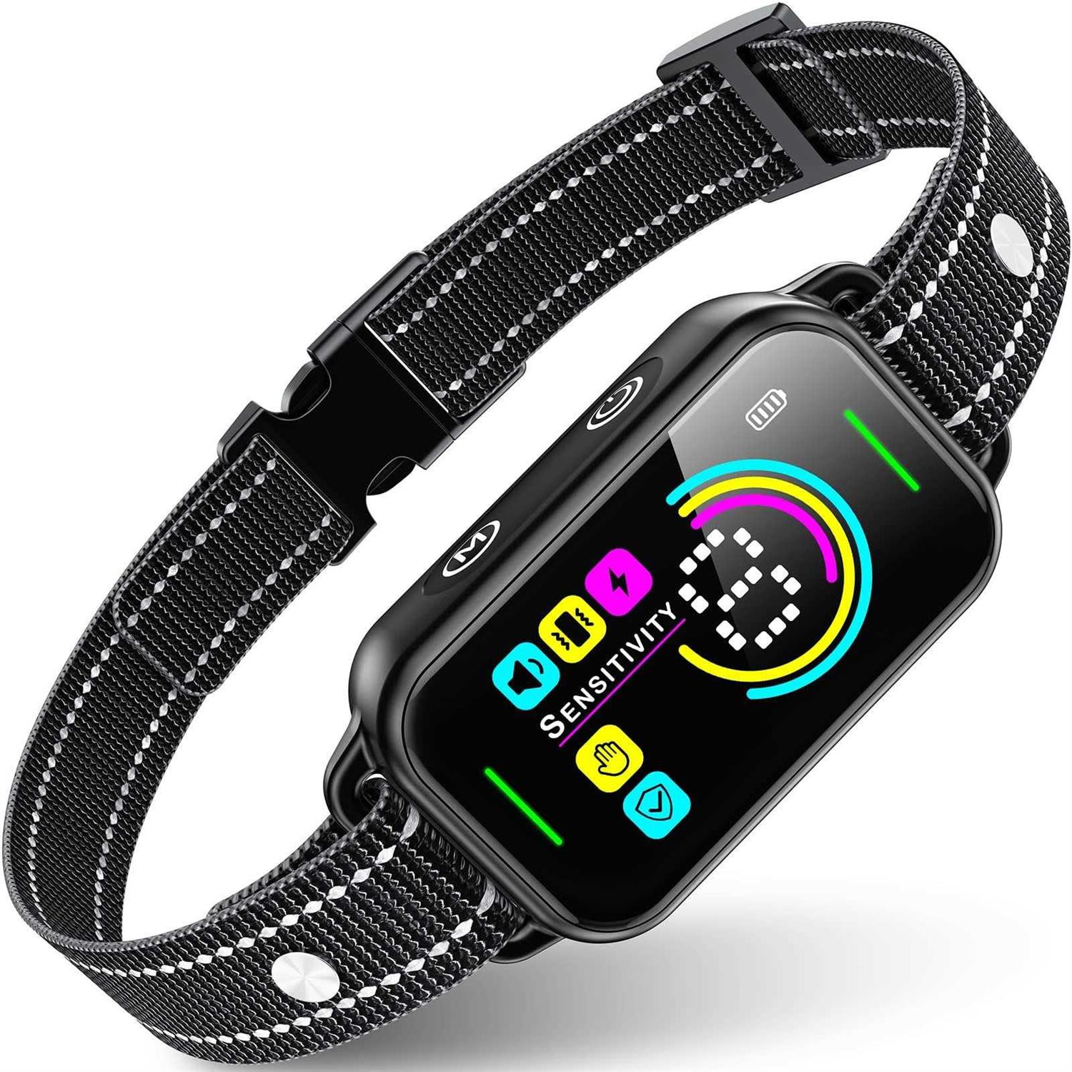 Dinjoo Dog Bark Collar Bark Collar for Large Medium Small Dogs,Smart Bark Collar,Rechargeable Anti Barking Training Collar with 8 Adjustable