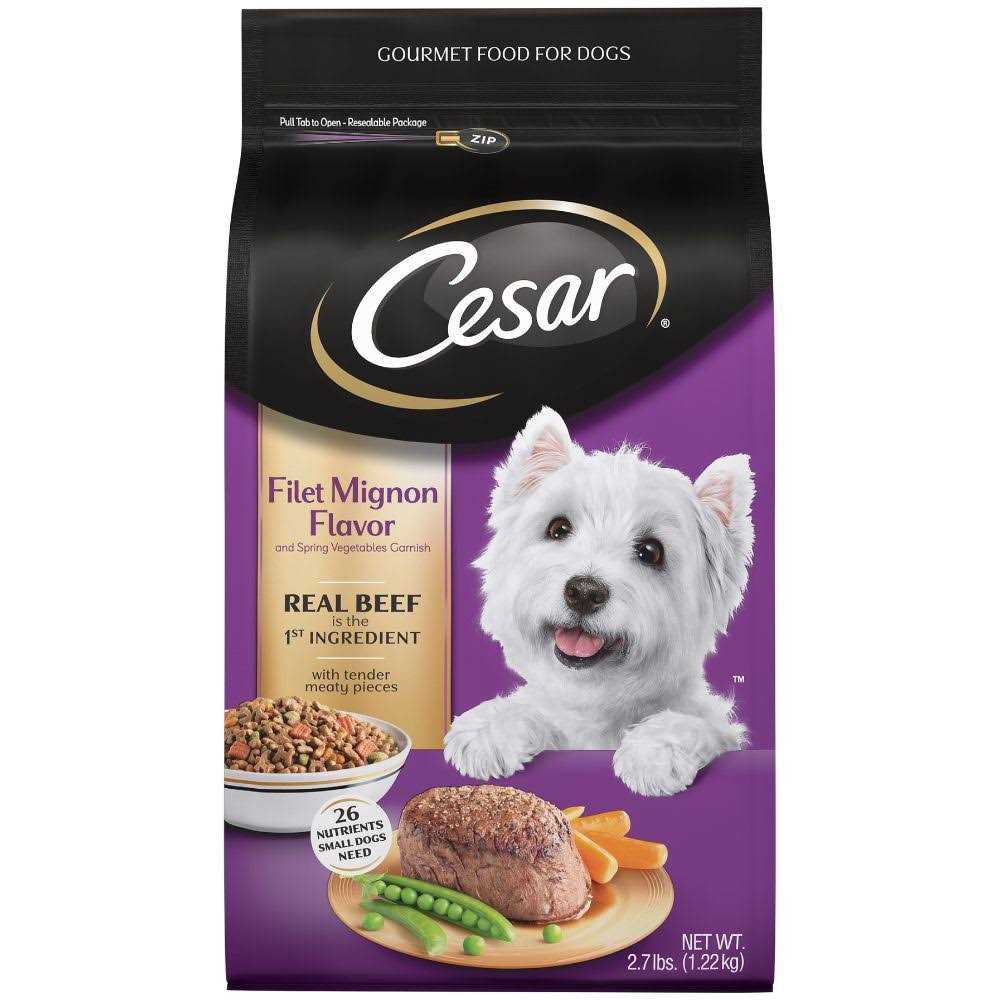 Cesar Filet Mignon Flavor & Spring Vegetables Garnish Small Breed Dry Dog Food