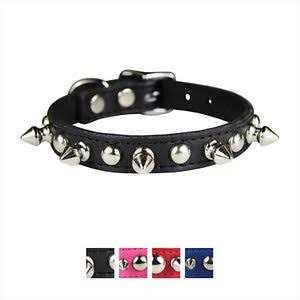 Leather Brothers Inc. 6079-bk14 Black Signature Leather Spike and Stud Dog Collar