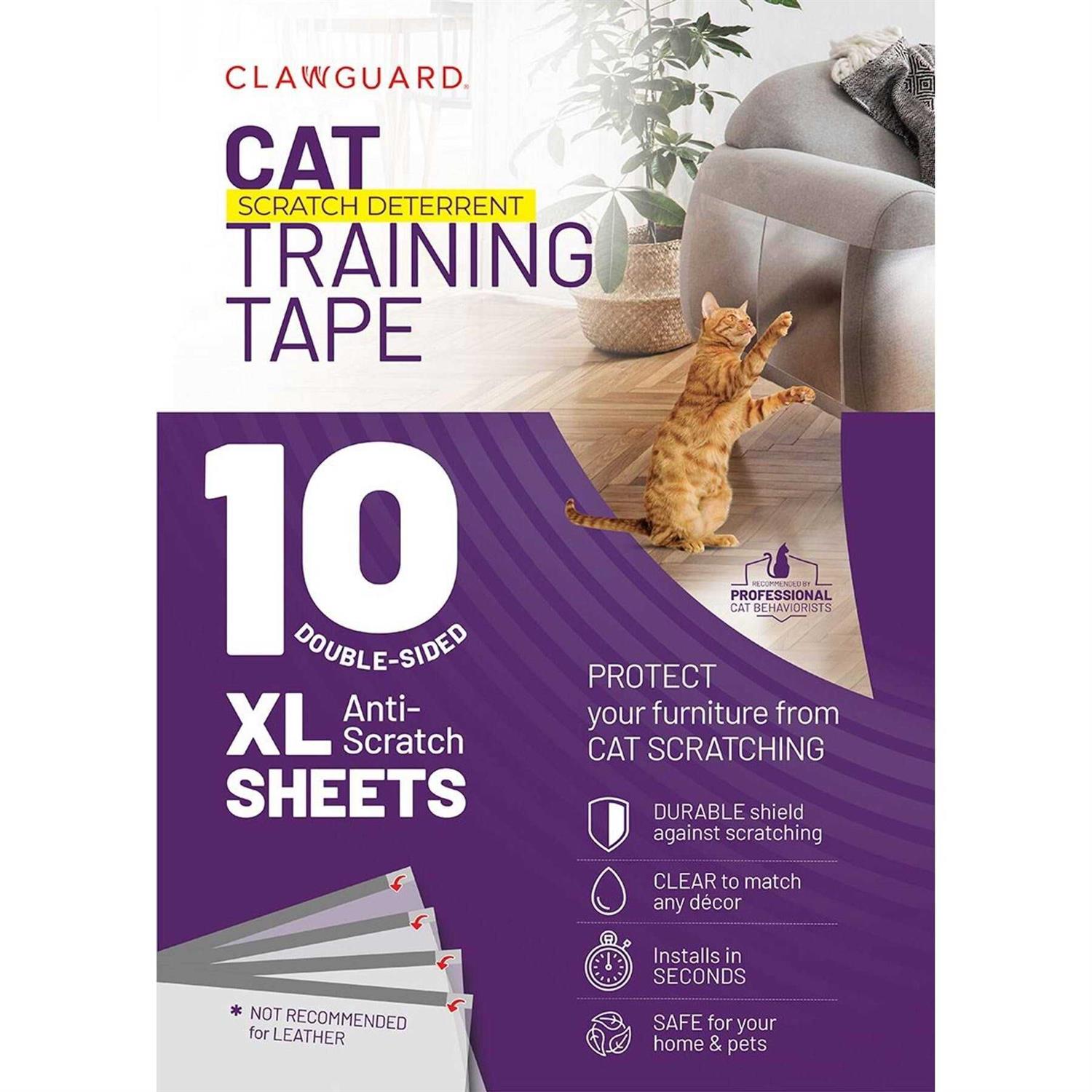 CLAWGUARD Cat Repellant Tape 10 XL Sheets Cat Scratch Furniture Protector