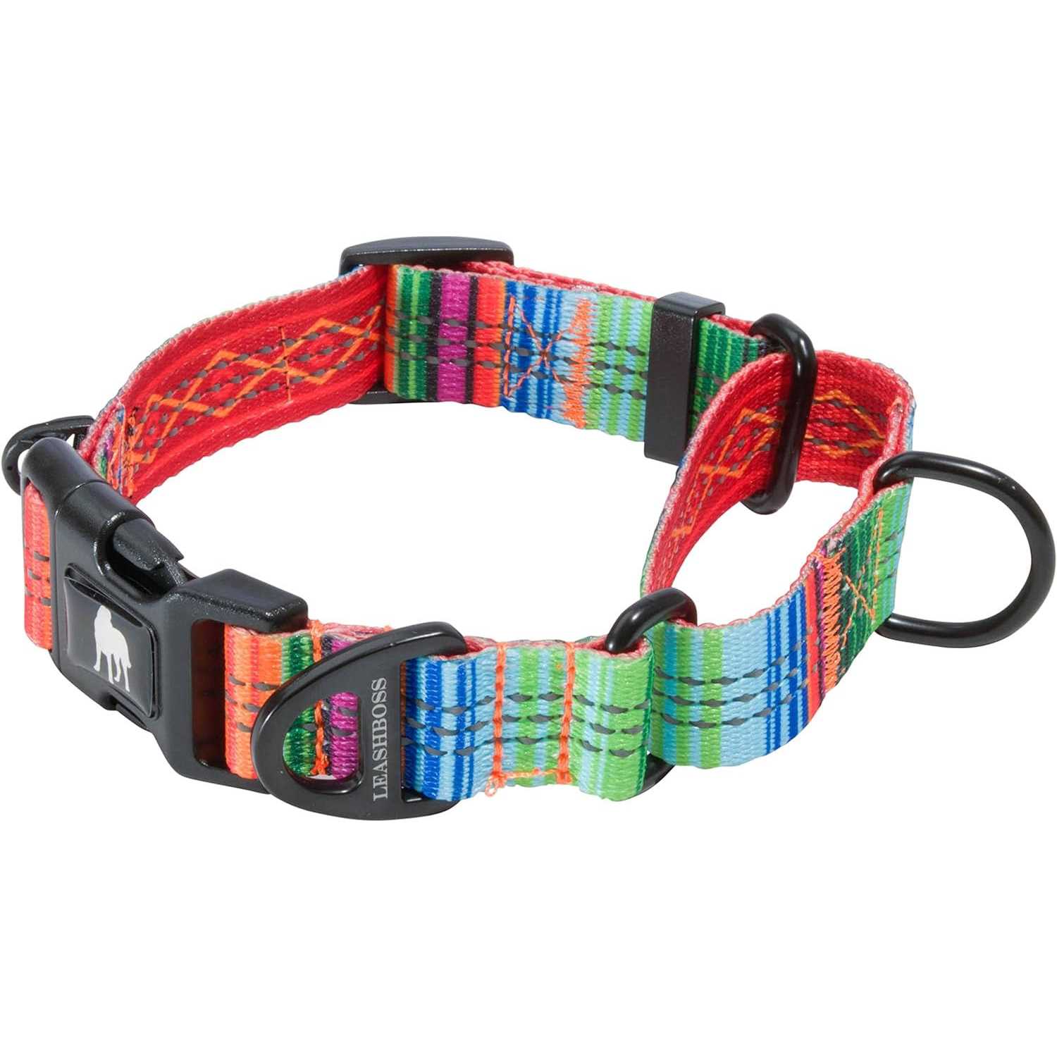Leashboss Patterned Fabric Martingale Dog Collar