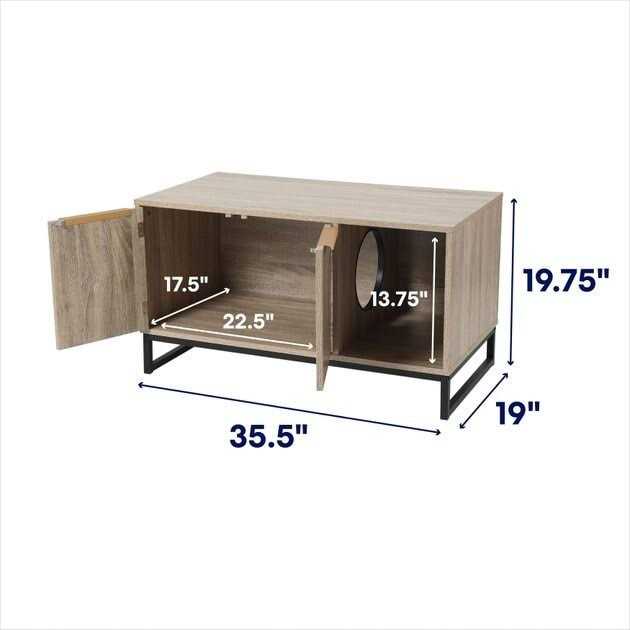 Frisco Walkway Entrance Two Door Bench Cat Litter Box Cover