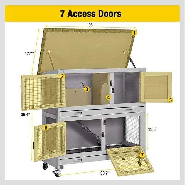 Aivituvin Outdoor Indoor Bunny Hutch with Wheels AIR77