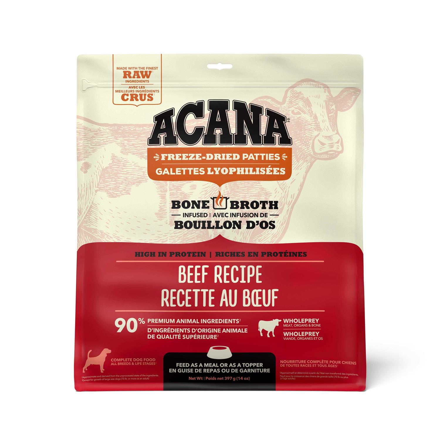 Acana Ranch-Raised Beef Recipe Freeze Dried Dog Food