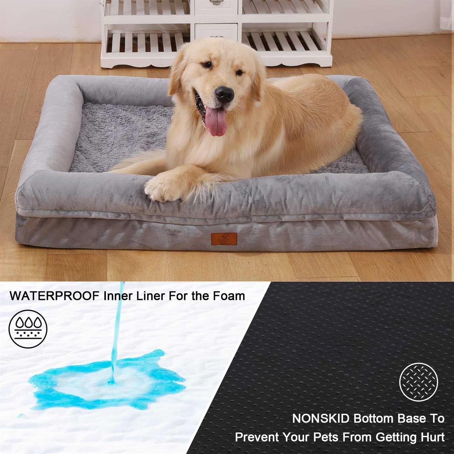 Yiruka Dog Bed Orthopedic Washable Dog Bed with Removable Cover