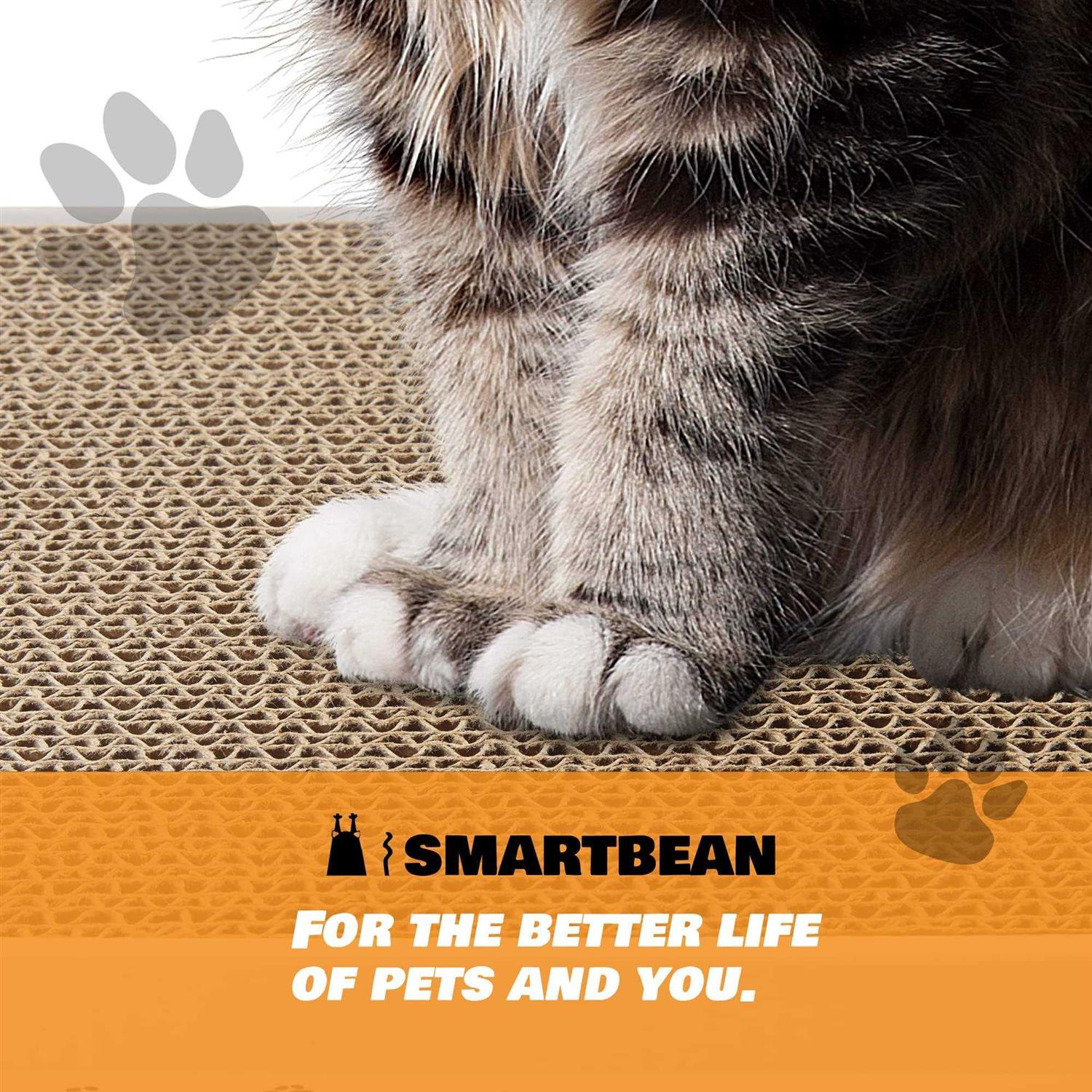 Cardboard Scratcher Pad Scratching Post:Smartbean 3PCS Cat Scratcher Cardboard,Cat Scratch Pad,Cat Scratching Post,Double-Sided Design for Double Lif