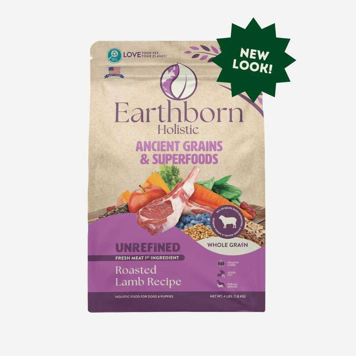 Earthborn Holistic Unrefined Roasted Lamb with Ancient Grains & Superfoods Dry Dog Food