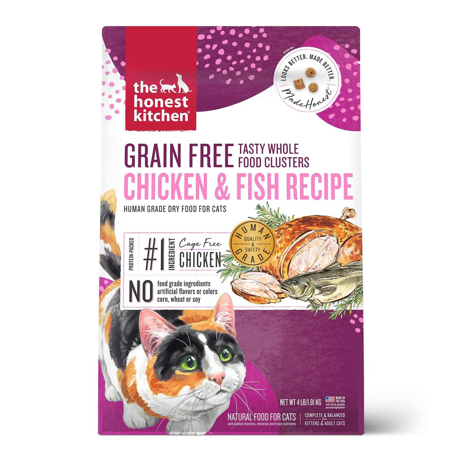 The Honest Kitchen Grain-Free Chicken Fish Whole Food Clusters Dry Cat Food