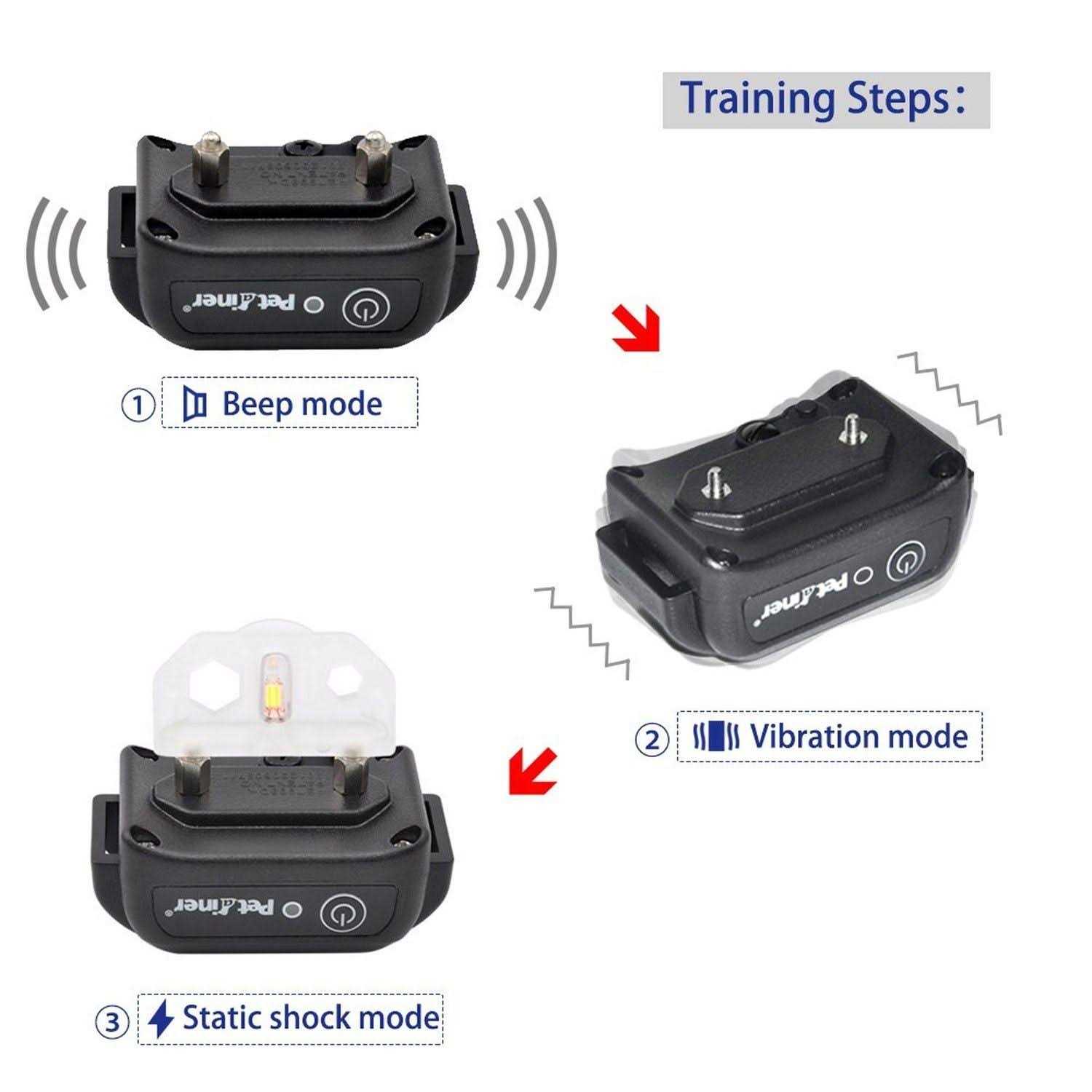 Petrainer Waterproof Rechargeable Electric Remote 2 Dog Shock Training Collar