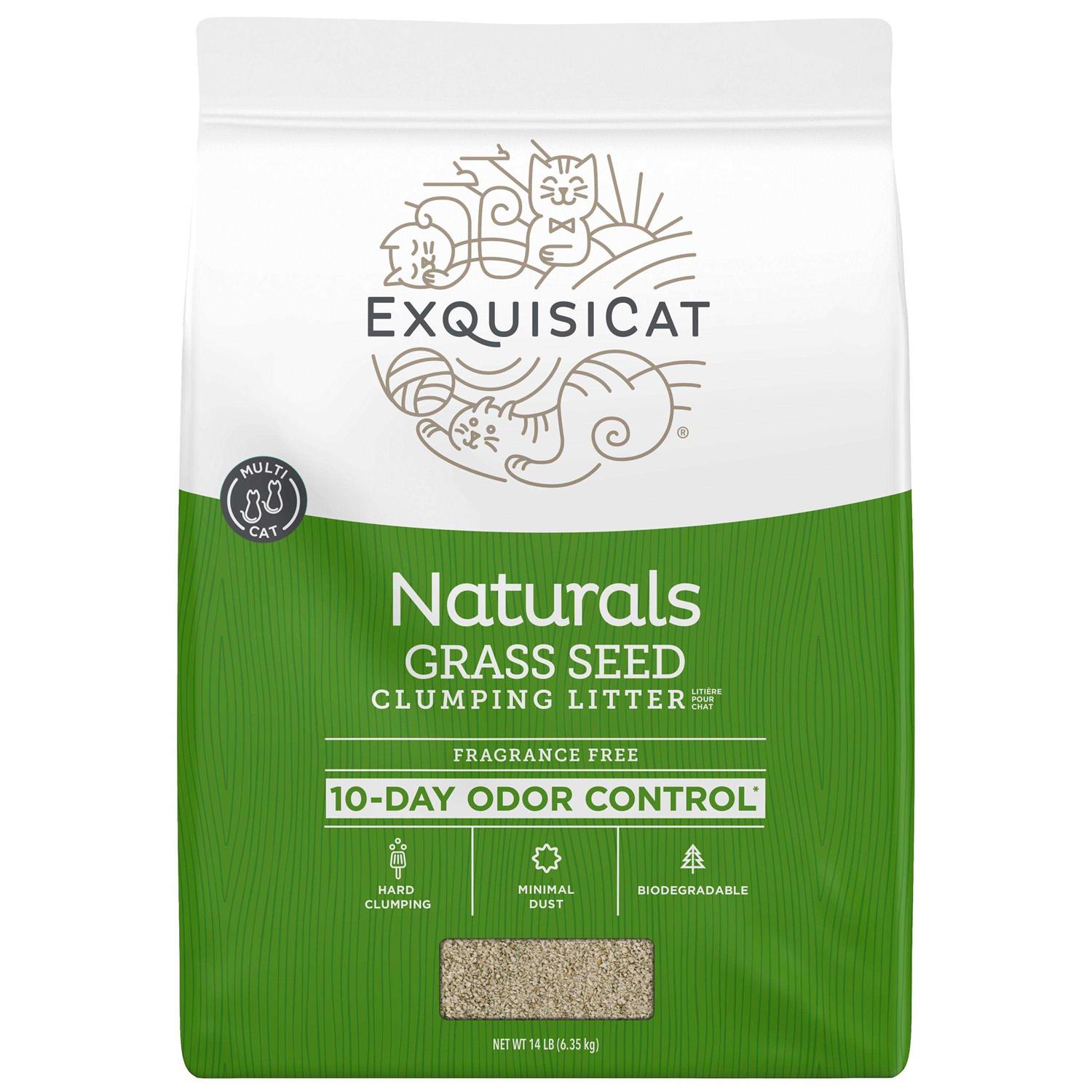 ExquisiCat Naturals Grass Seed Natural Clumping Cat Litter