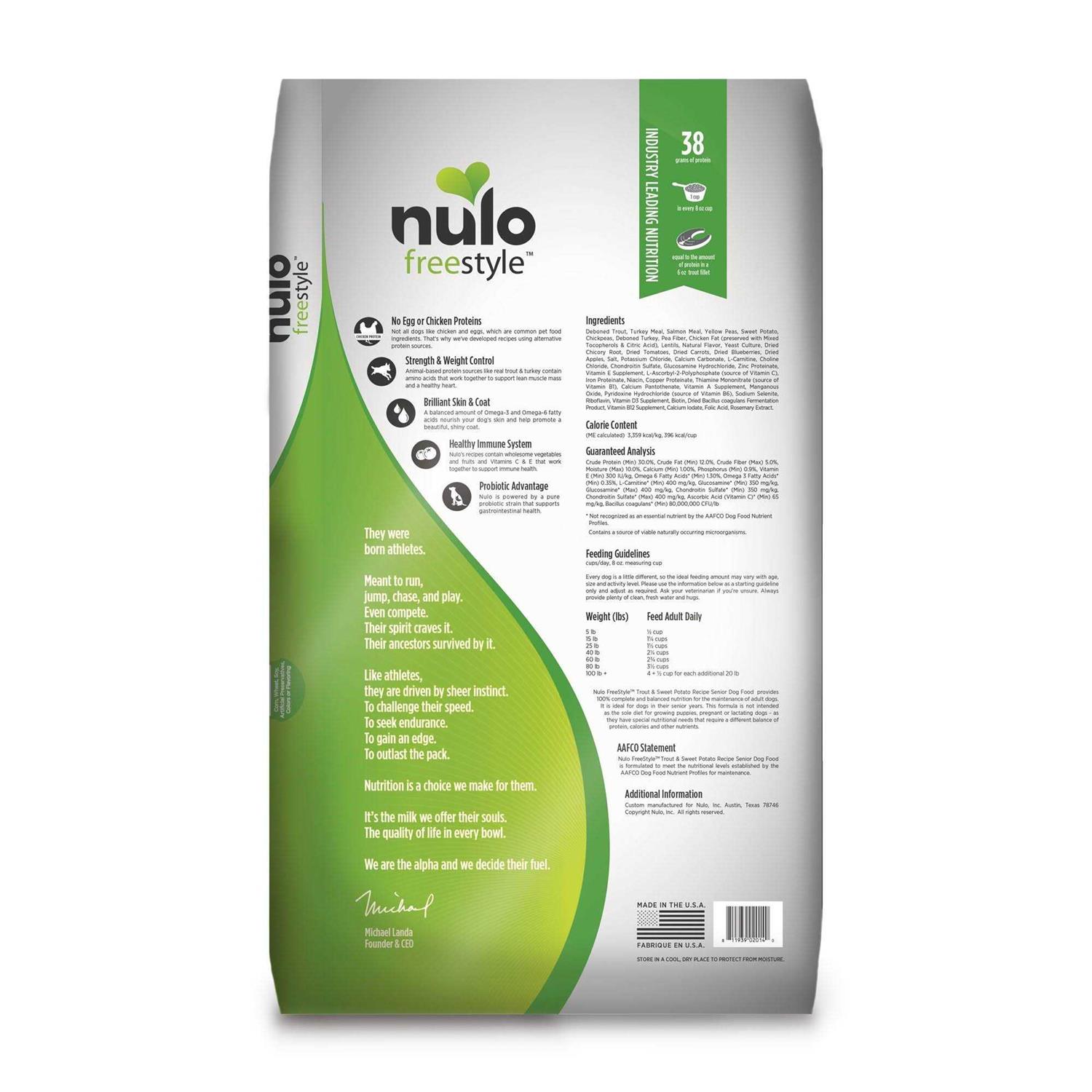 Nulo Freestyle Grain-Free Senior Trout & Sweet Potato Dry Dog Food