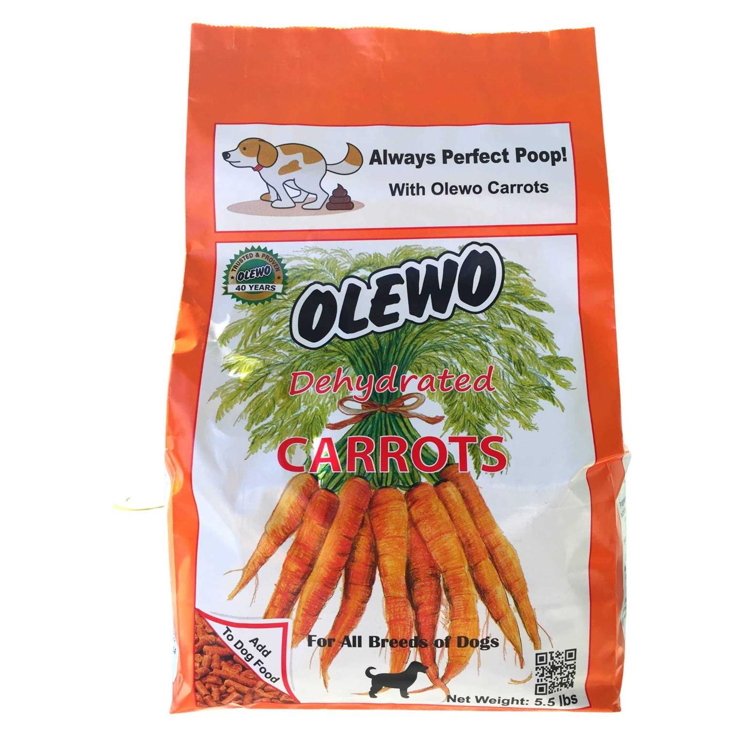 Olewo Original Carrots for Dogs Fiber for Dog Stool Hardener Dog Food Toppers for Picky Eaters