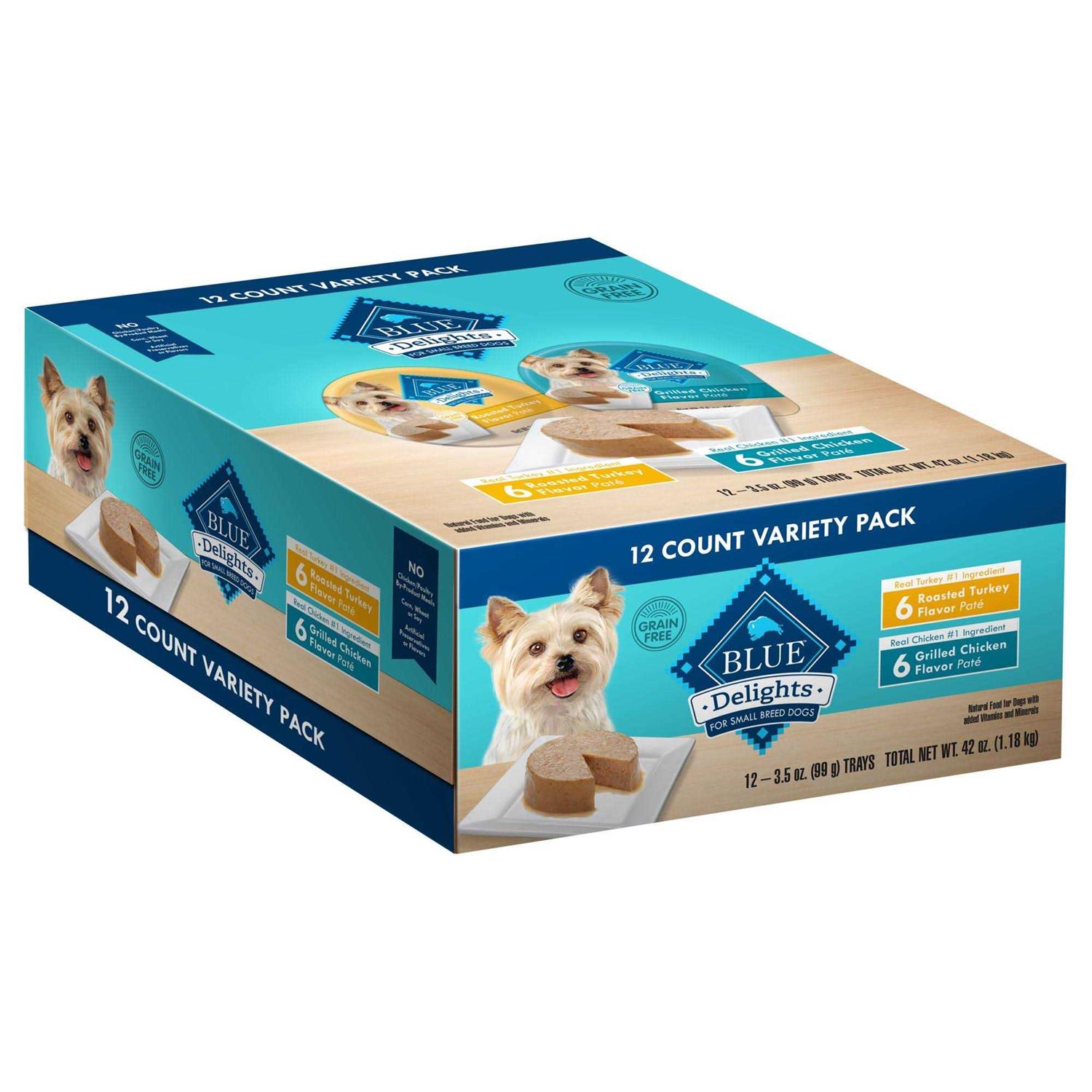 Blue Buffalo Delights Natural Small Breed Wet Dog Food Turkey & Chicken Variety Pack