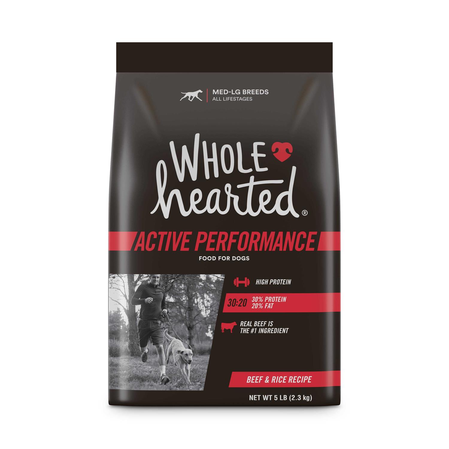 WholeHearted Active Performance High-Protein Beef & Rice Recipe Dry Dog Food