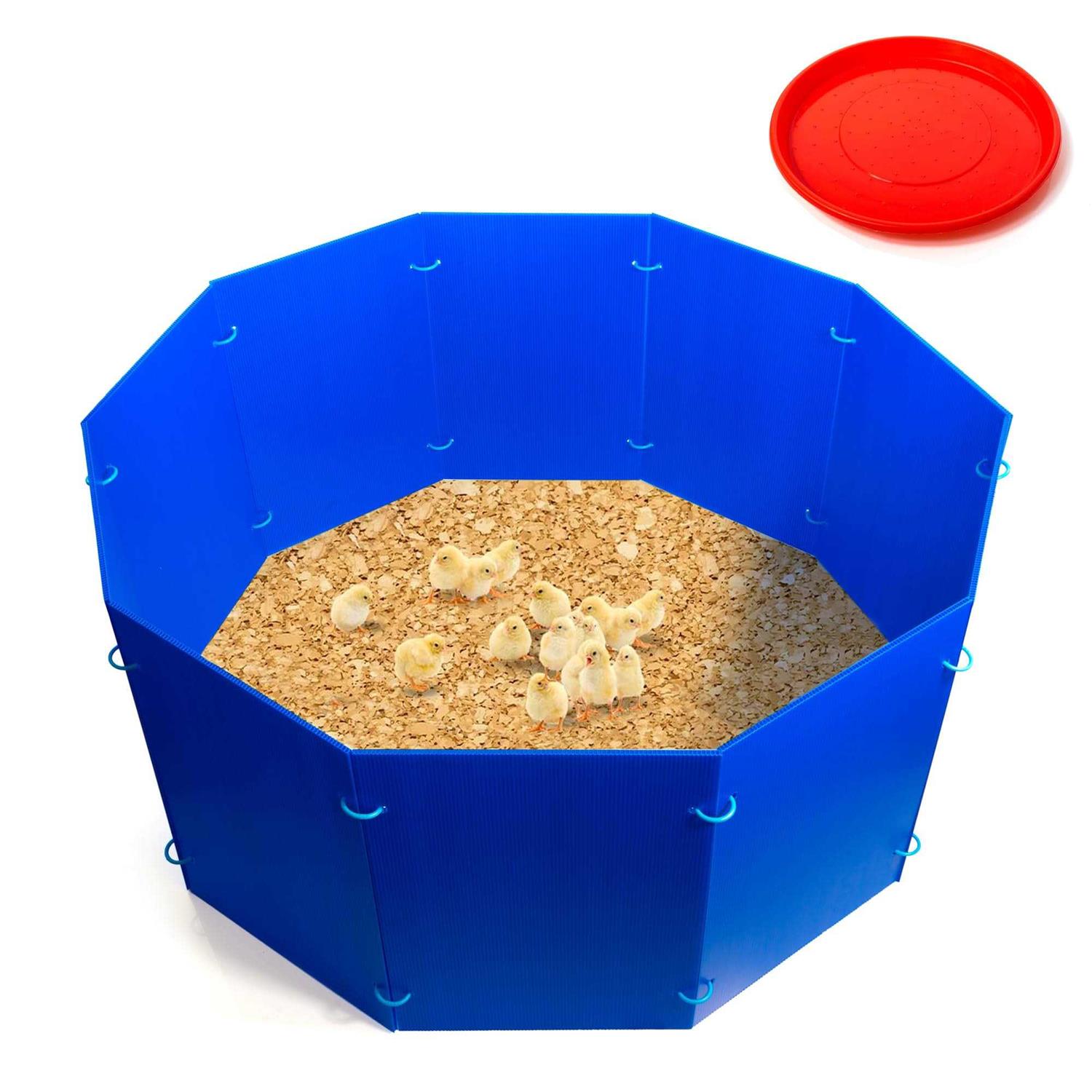 Koawave Chick Brooder Kit Blue Circular Chicken Brooder Box Reusable Corral Starter Home