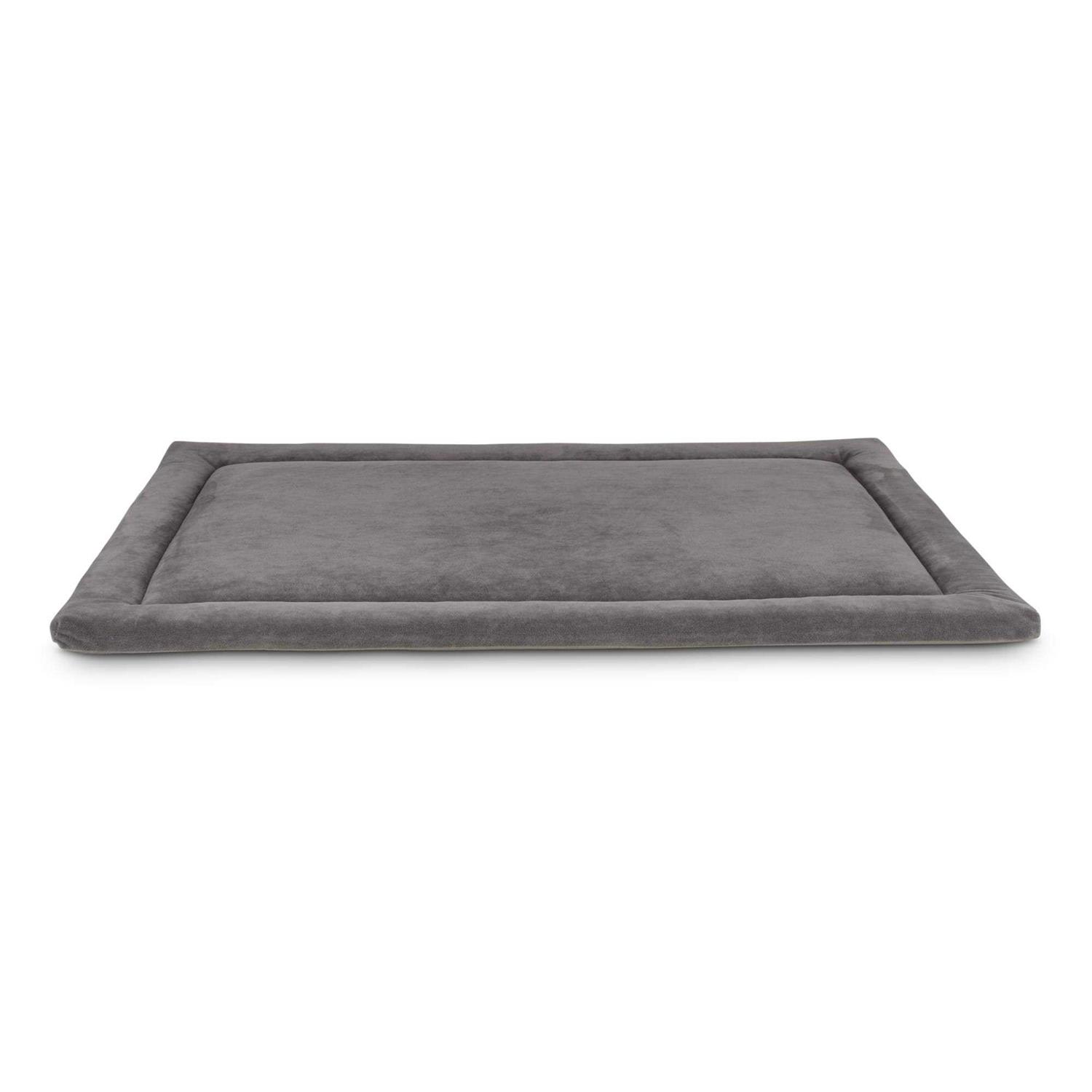 EveryYay Essentials Happy Place Dark Grey Velvet Dog Crate Mat and Pet Bed