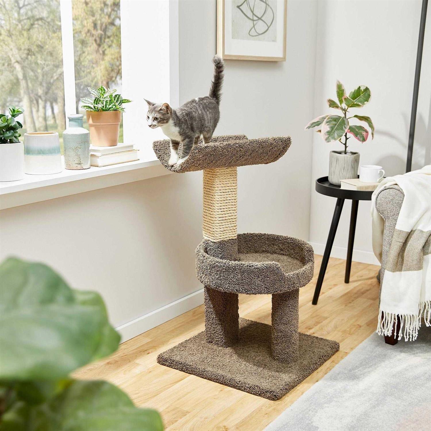 Frisco 32-in Real Carpet Wooden Cat Tree