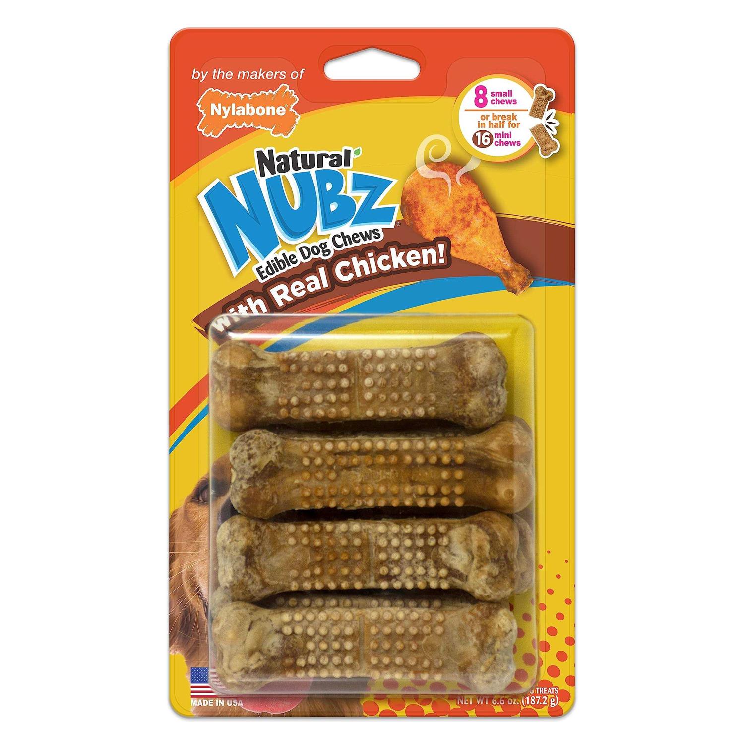 Nylabone Natural Nubz Dog Treat with Real Chicken