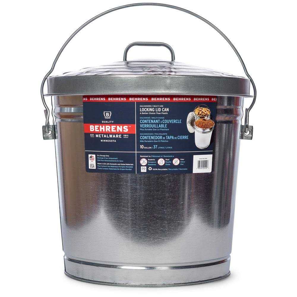Behrens Galvanized Steel Locking Lid Can 10 Gallon