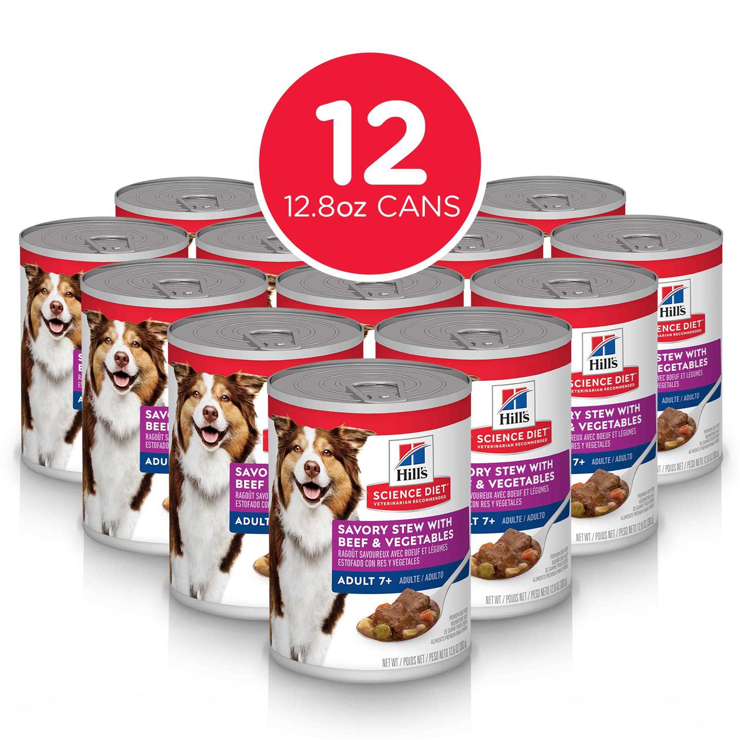 Hill’s Science Diet Mature Beef Dog Food, 12.8-oz, case of 12