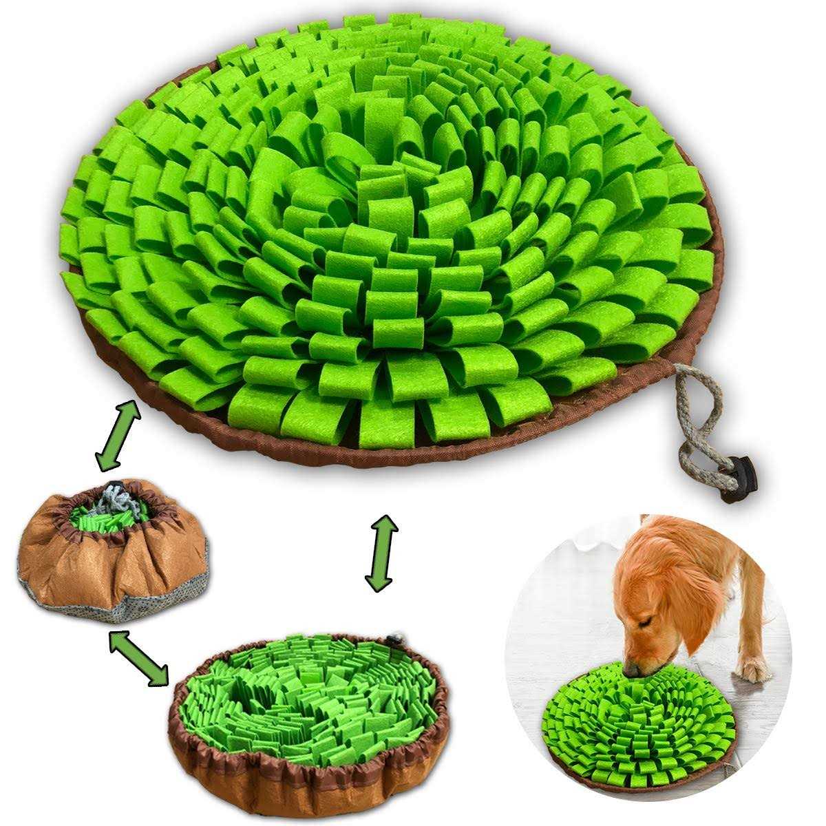NEECONG Pet Snuffle Mat for Dogs,Interactive Feed Puzzle for Boredom,Encourages Natural Foraging Skills for Cats Rabbits Dogs Bowl