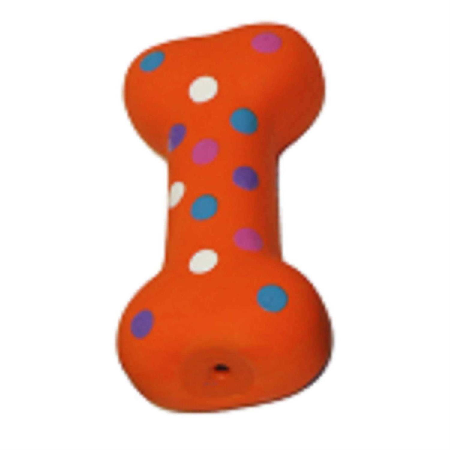 Multipet Small Latex Polka-Dot Bone Dog Toy 4