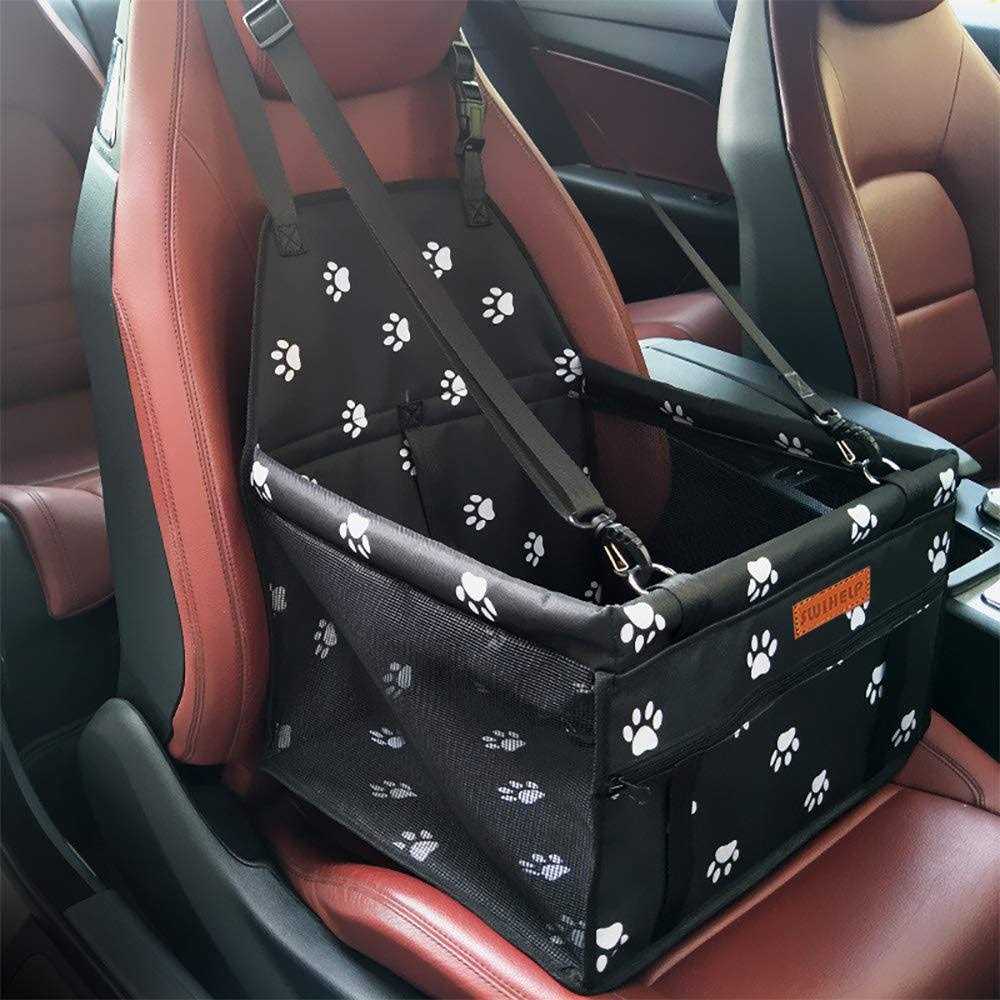 SWIHELP Dog Car Seat Puppy Portable Pet Booster Car Seat with Clip-On Safety Leash and PVC Support Pipe