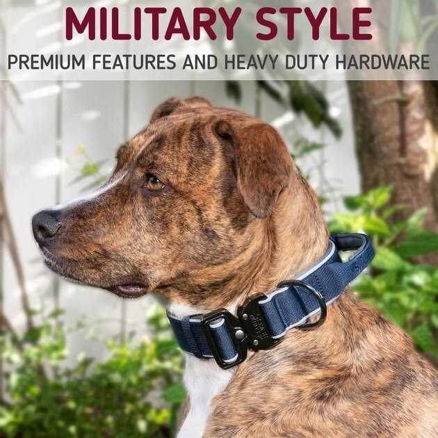 Leashboss Tactical Dog Collar Dog Collar with Handle Heavy-Duty Adjustable Military K9 Collar with Quick Release Buckle and Handle