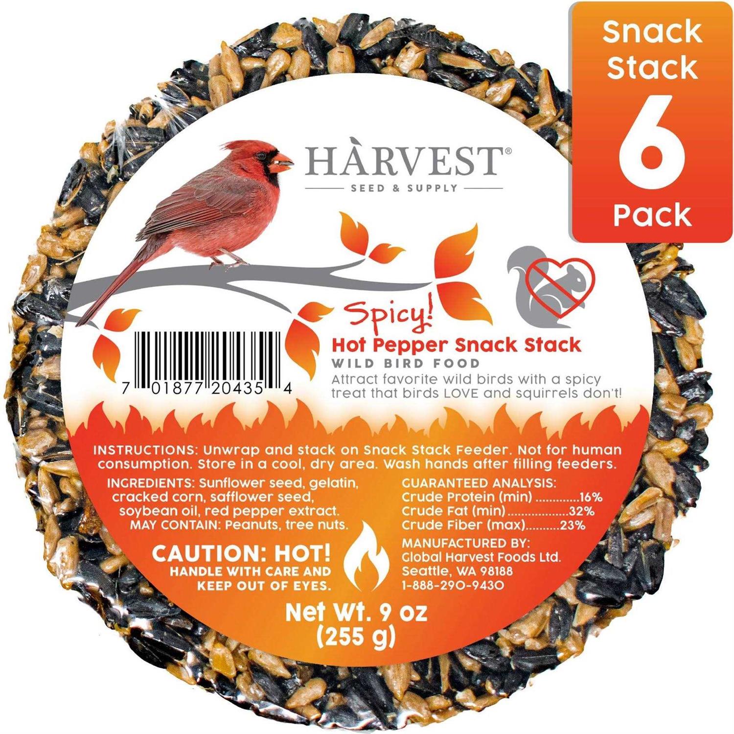 Harvest Seed & Supply Hot Pepper Snack Stack Corn Free Wild Bird Food