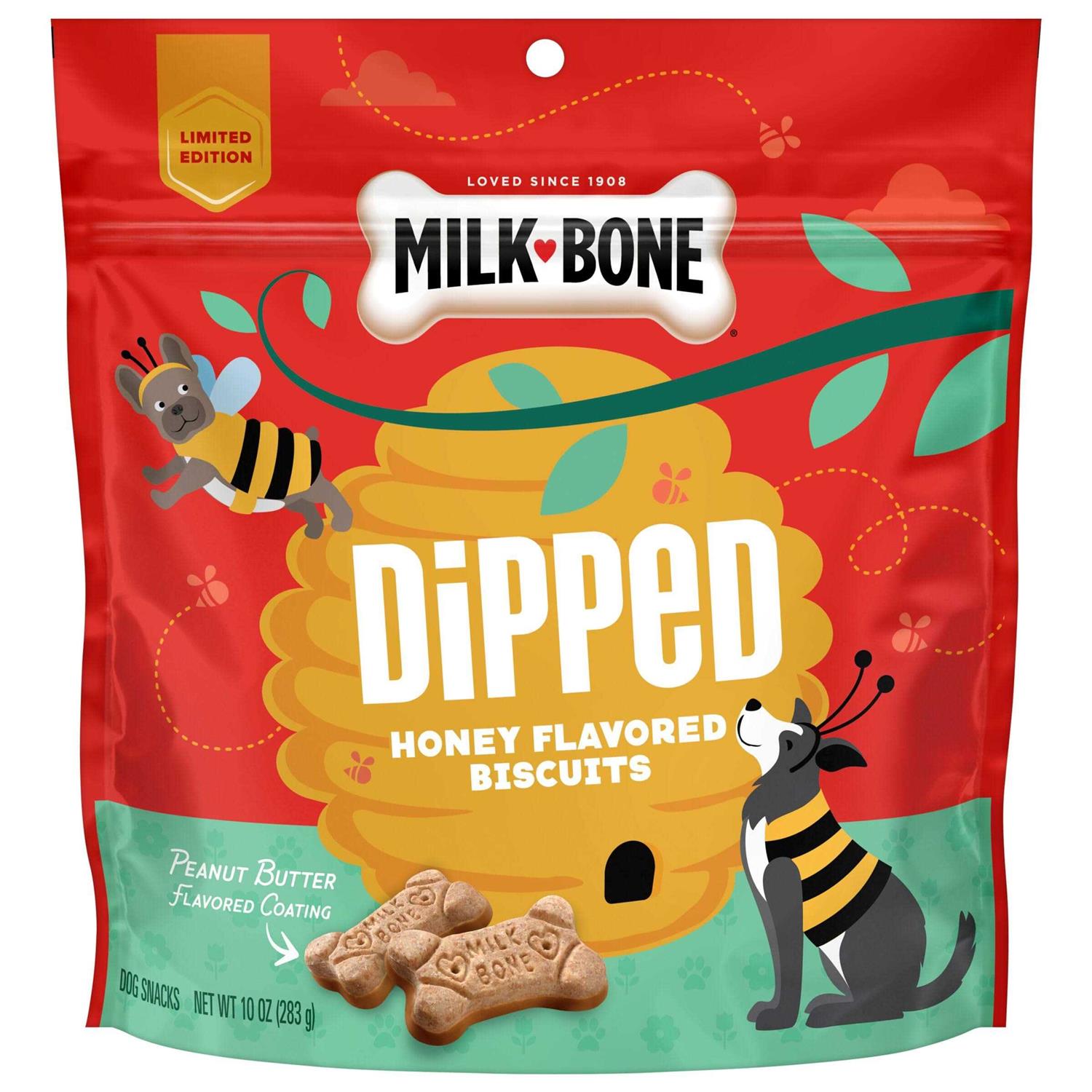 Milk-Bone Dipped Honey & Peanut Butter Flavored Biscuits Dog Treats