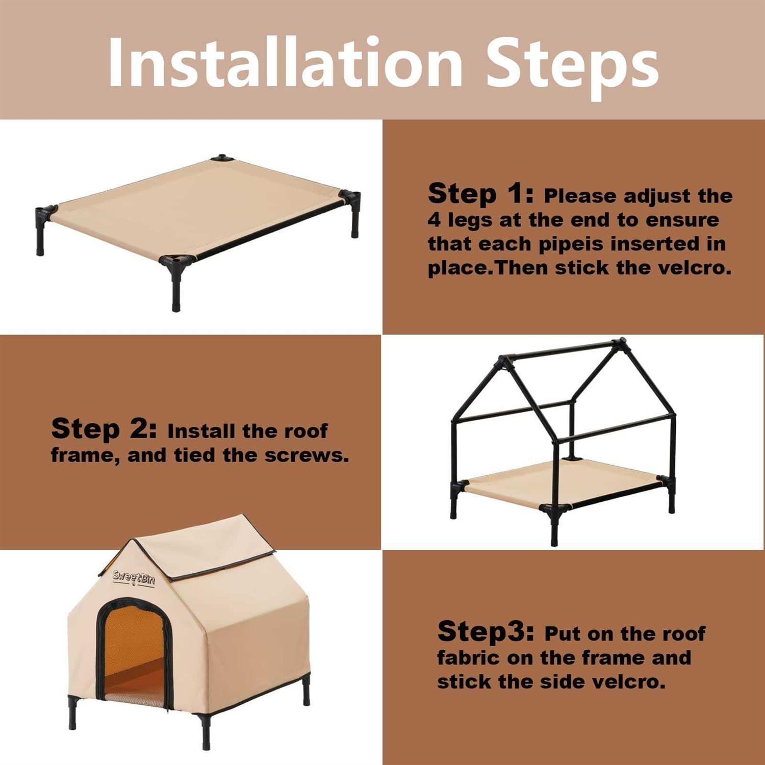 SweetBin Dog Houses Dogs Outside with Waterproof