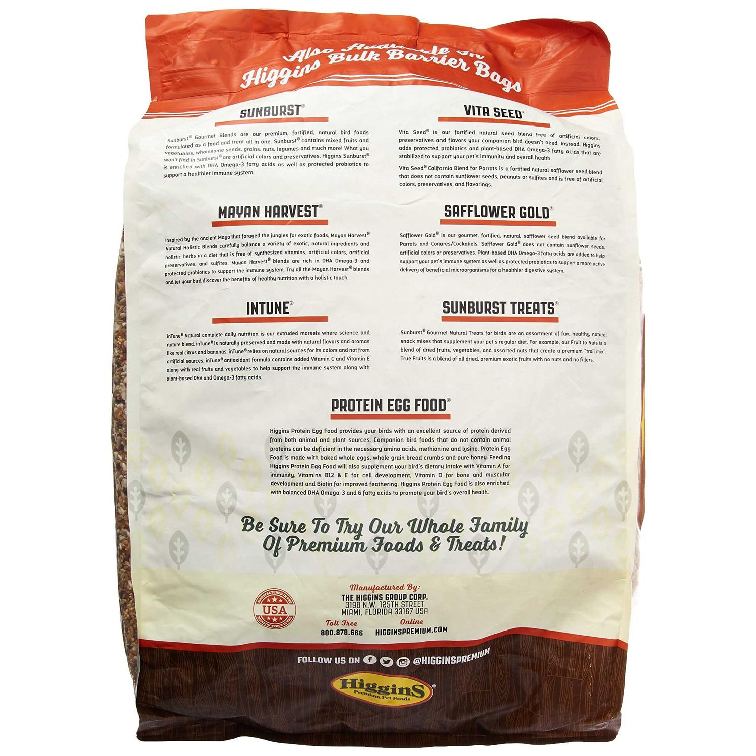 Higgins Safflower Gold Conure & Cockatiel Food