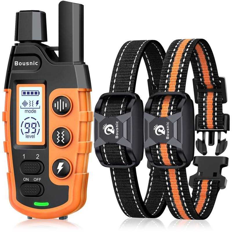 Bousnic Dog Shock Collar 2 Dogs 3300 ft Waterproof Training Collar for Dogs Large Medium Small with Rechargeable Remote