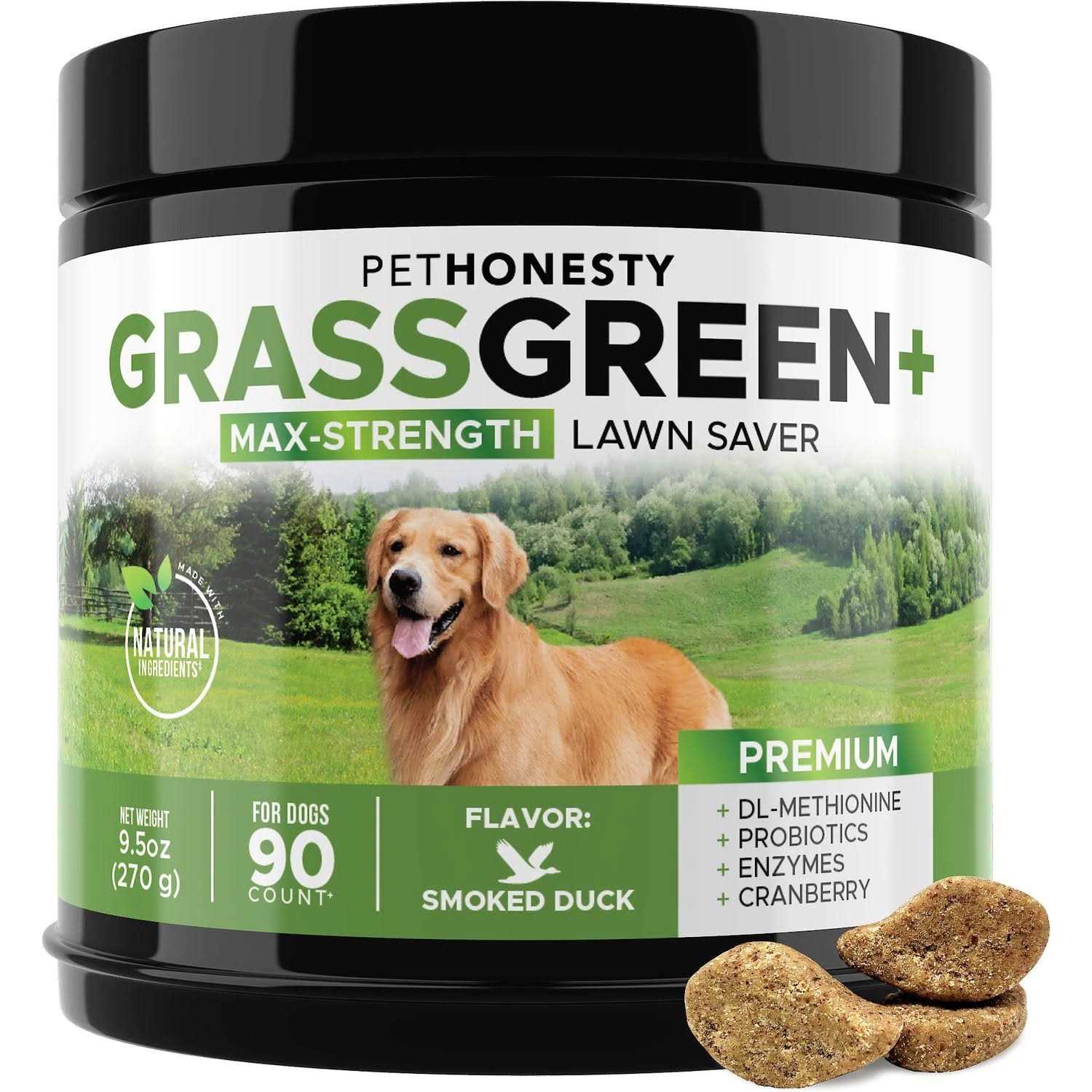 PetHonesty Grass Green Max-Strength Duck Flavored Soft Chews Urinary & Lawn Protection Dog Supplement