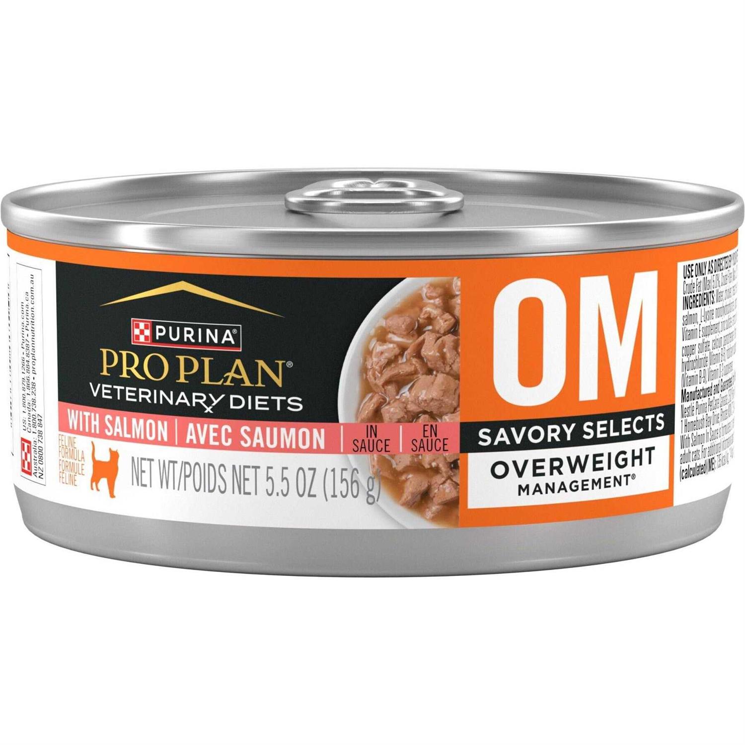 Purina Pro Plan Veterinary Diets OM Overweight Management Savory Selects with Salmon Feline Formula Wet Cat Food