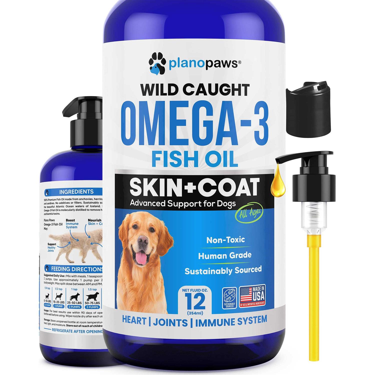 planopaws Omega 3 Fish Oil for Dogs Better Than Salmon Oil for Dogs