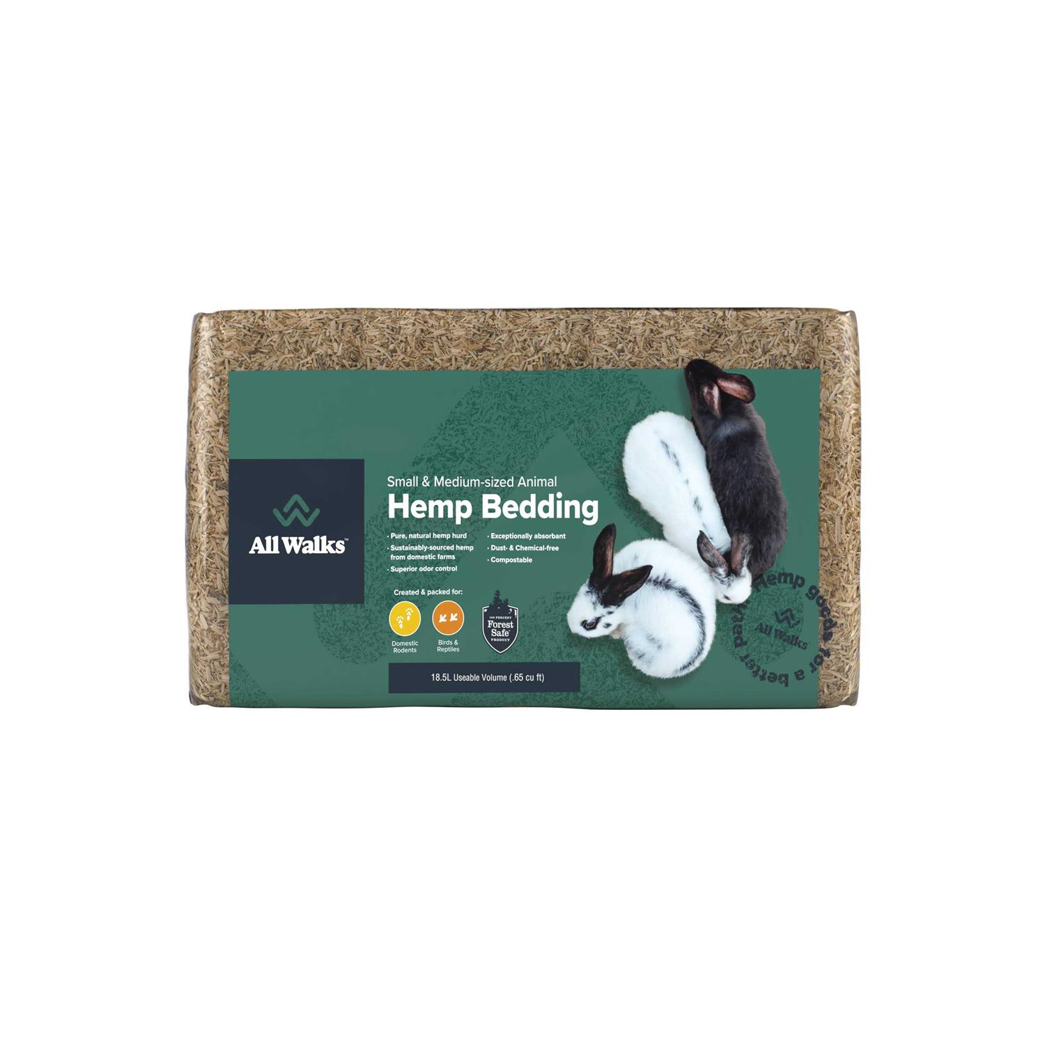 All Walks Hemp Bedding for Chicken Coops, Guinea Pigs, Hamsters, Rabbits, and Other Small Animals