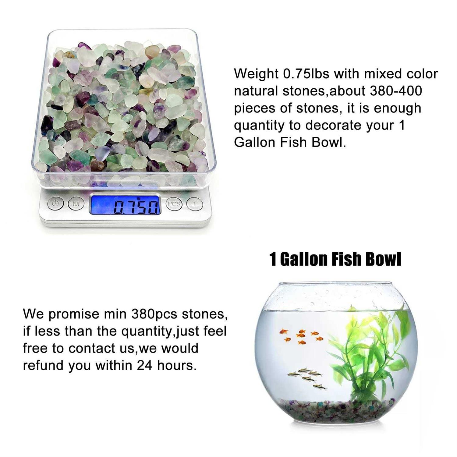 Aquarium Gravel,Natural Mutilcolor Fluorite Decorative Crystal Pebbles-Rose Stones