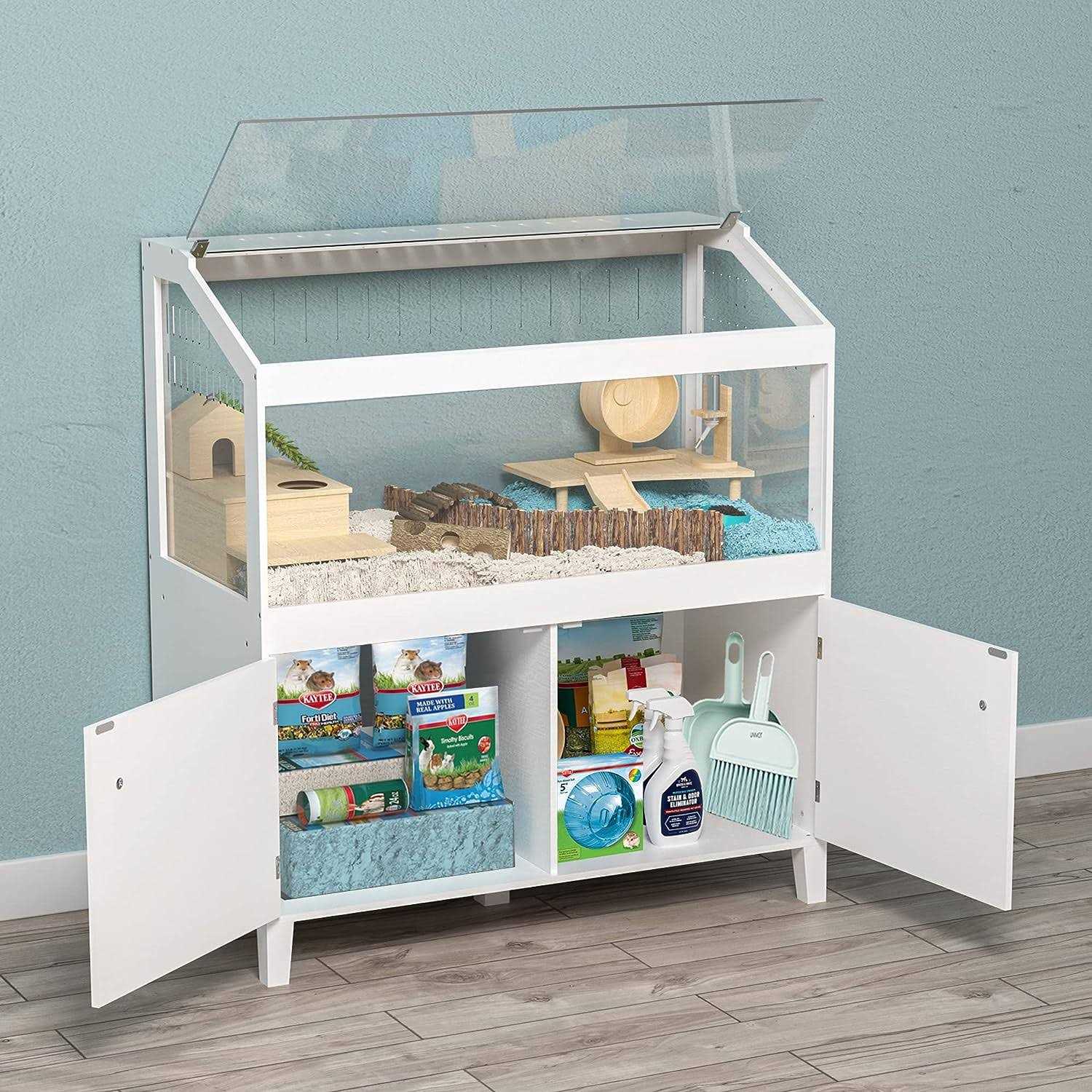 Gdlf Hamster Cage with Storage Cabinet Small Animal