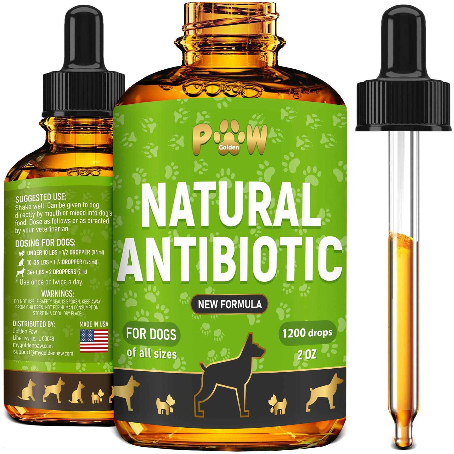 Golden Paw Natural Antibiotics for Dogs Dog Liquid Antibiotics Supports Dog Allergy Relief