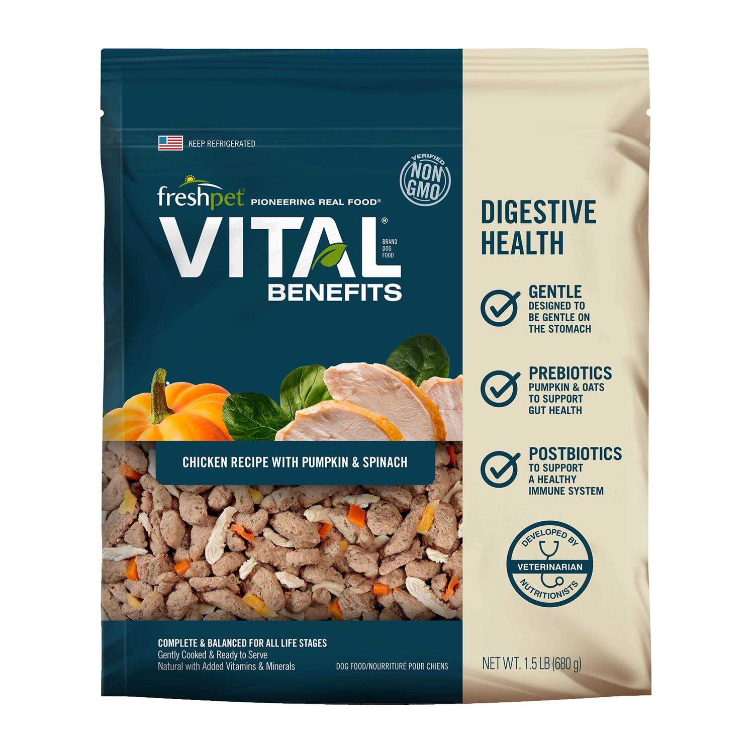 Freshpet Vital Benefits Digestive Health Chicken Recipe Dog Food