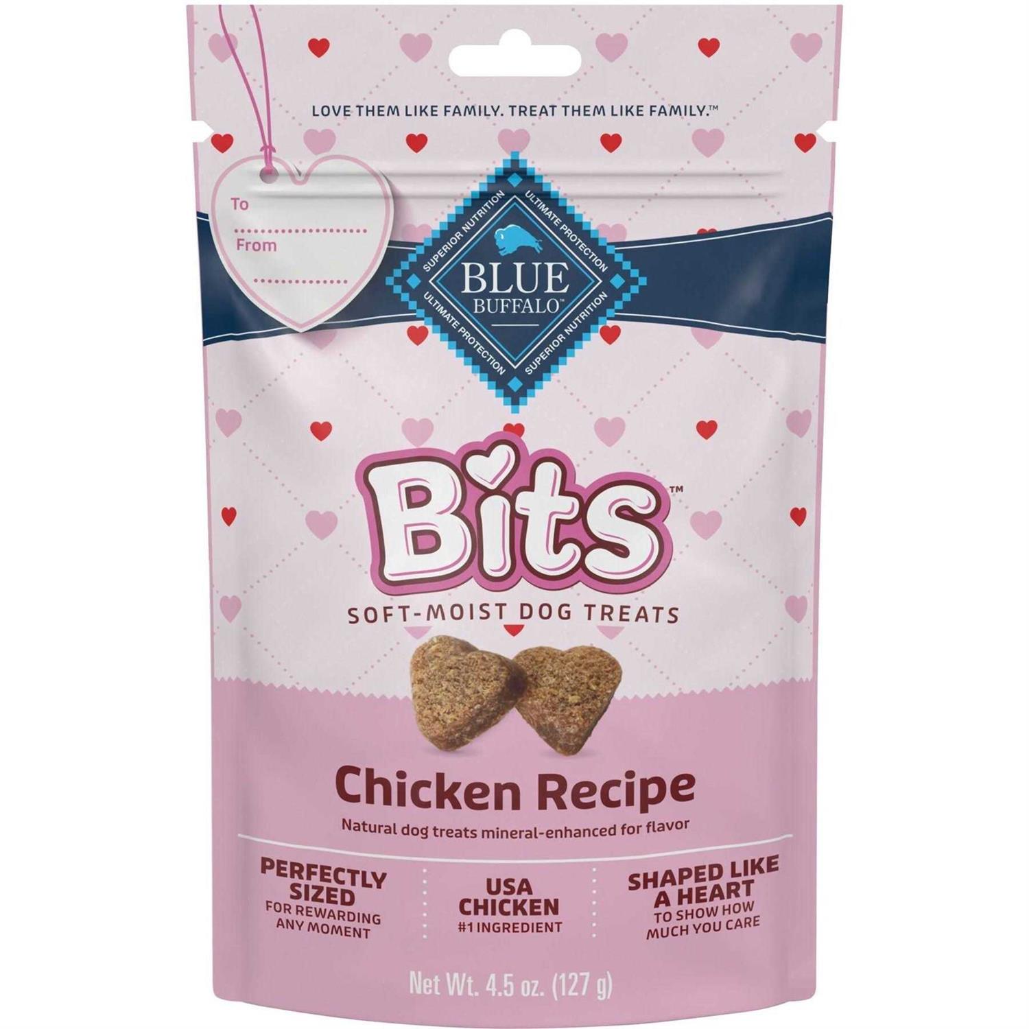 Blue Buffalo Valentine Blue Bits Chicken Recipe Natural SoftMoist Training Dog Treats