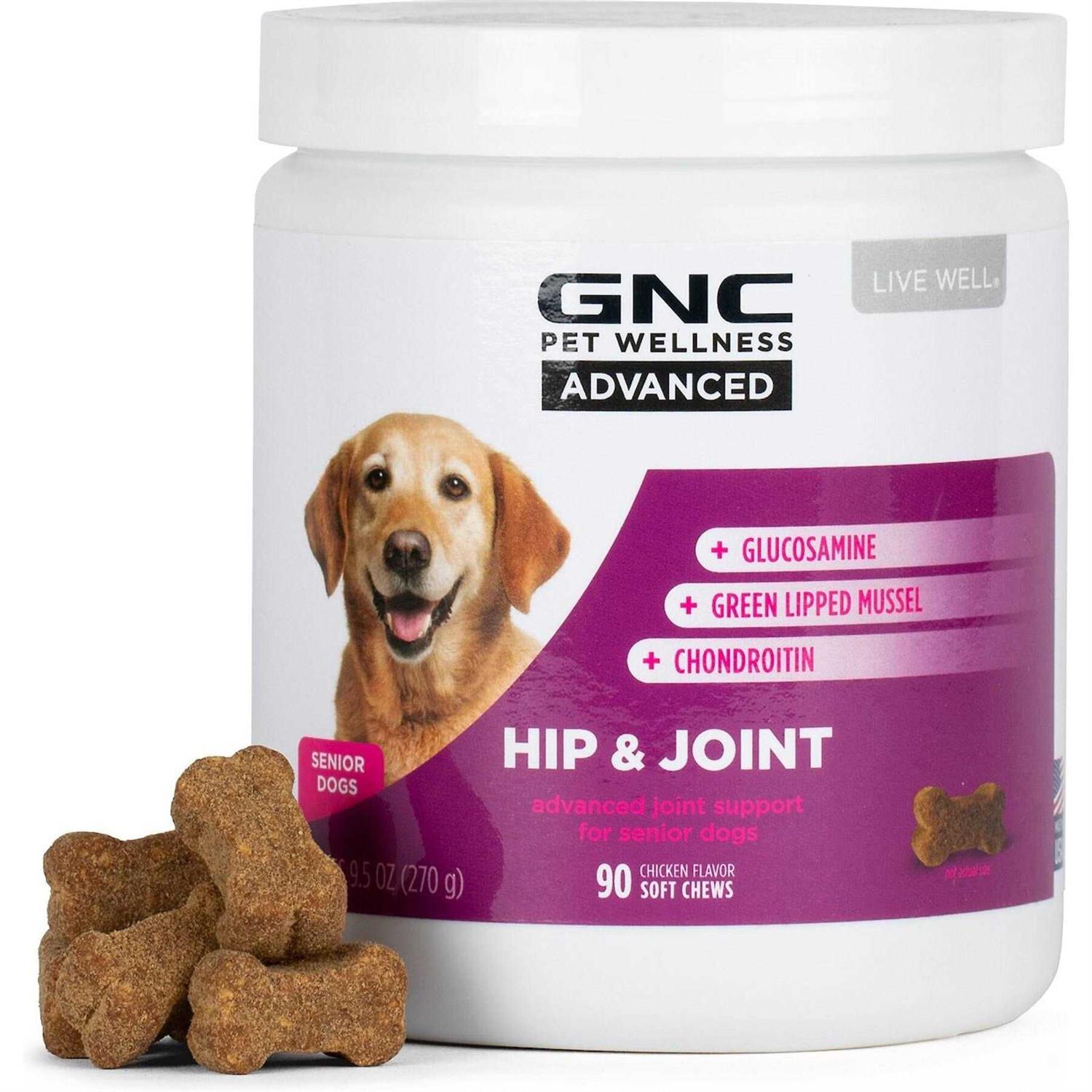 GNC Pets Advanced Hip & Joint Chicken Flavor Soft Chews Senior Dog Supplement