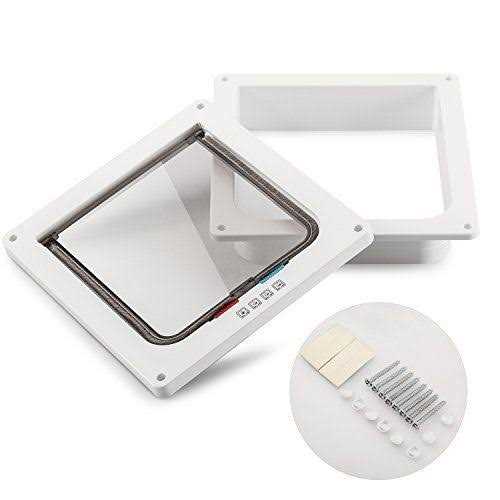 Depets Large Cat Door 4 Way Locking Cat Flap Door for Interior Exterior Doors