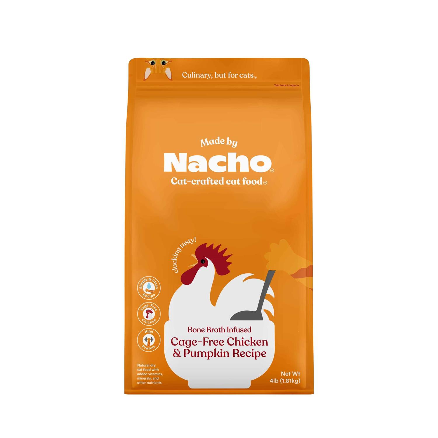 Made by Nacho Bone Broth Infused Cage-Free Chicken & Pumpkin Recipe Dry Cat Food