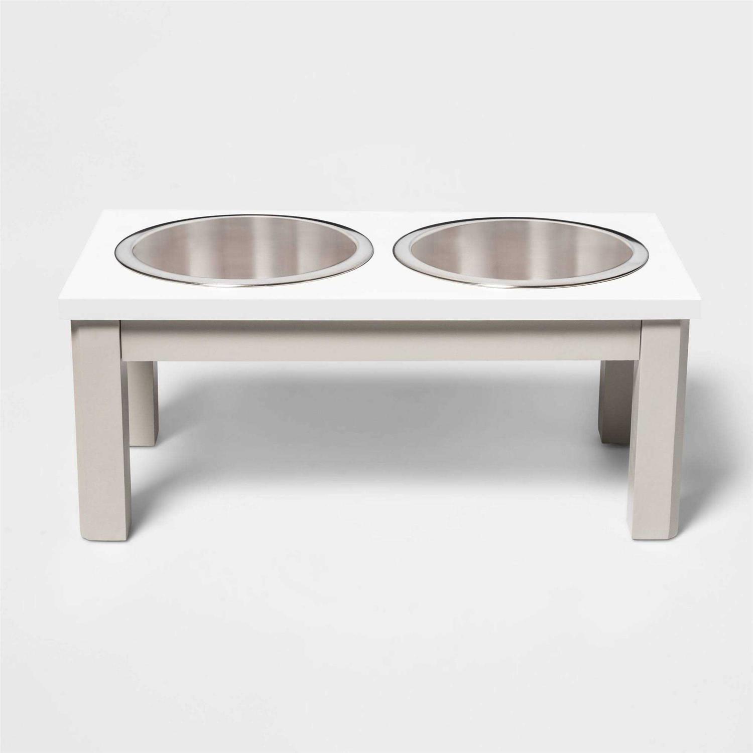 Boots & Barkley Traditional Short Elevated Dual Tone Dog Bowl with Sour Cream Top