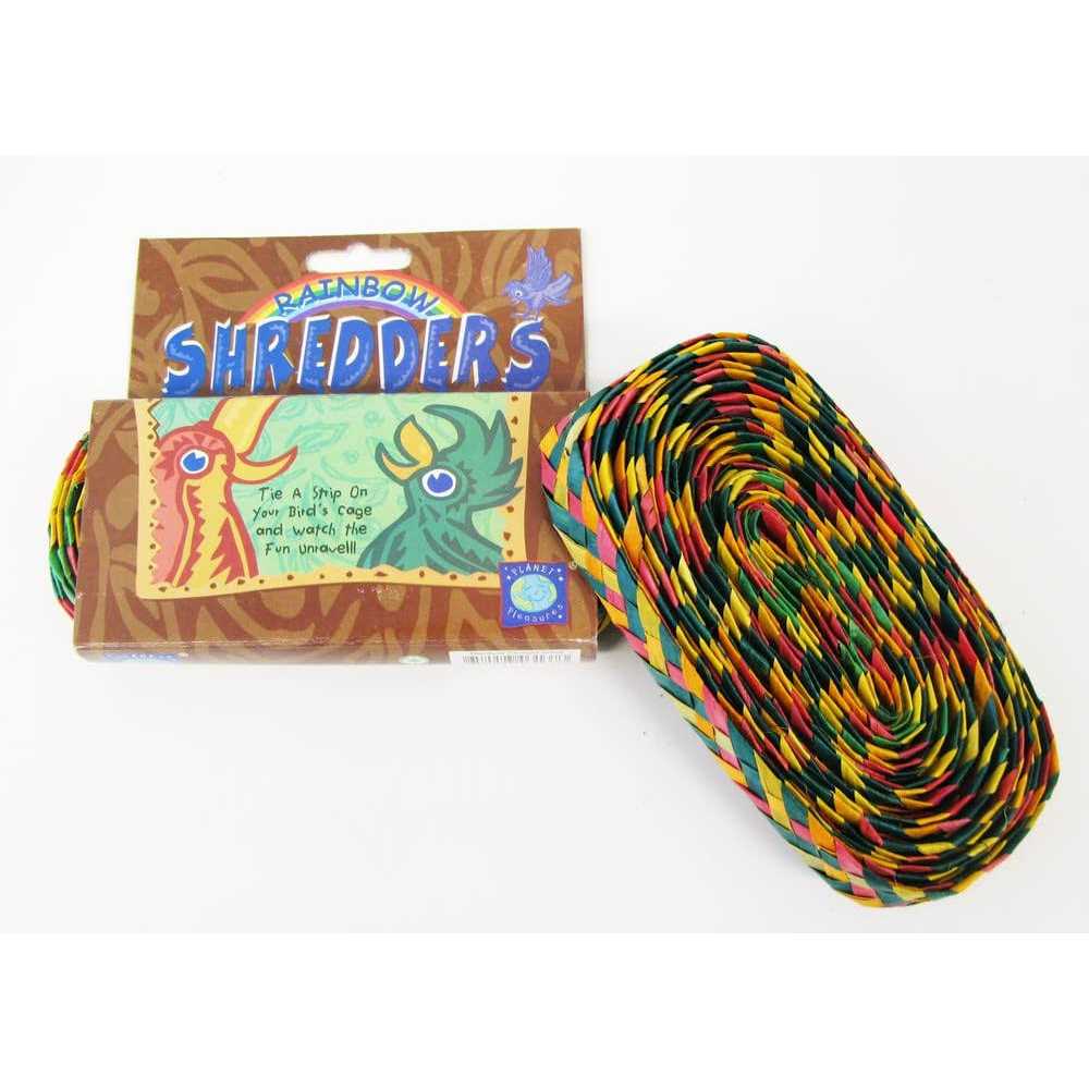 Planet Pleasures Rainbow Shredders Straight Ribbon Bird Toy