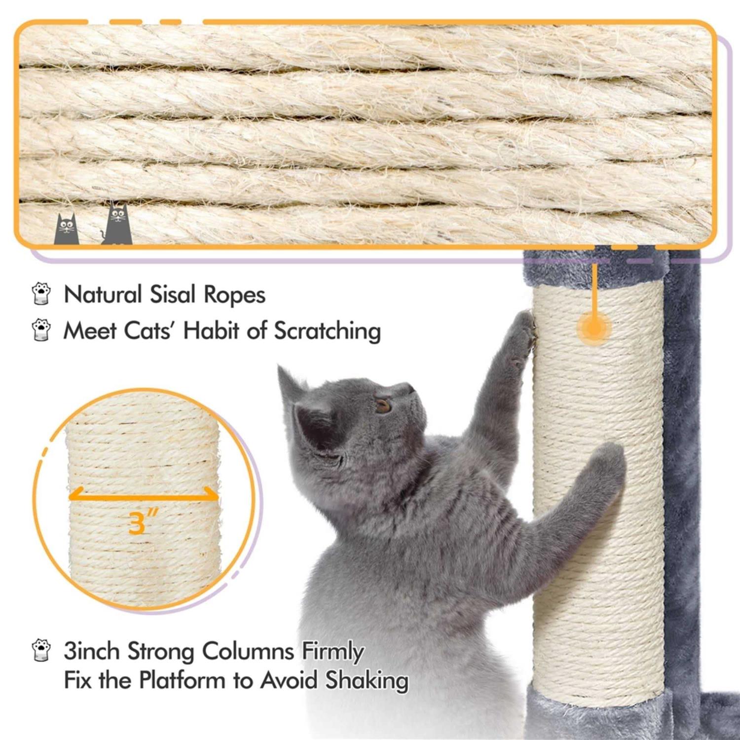 Topeakmart Gray Cat Tree with Two Condos