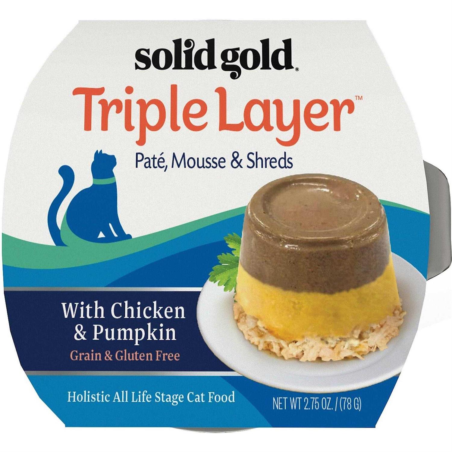 Solid Gold Triple Layer Pate Mousse & Shreds Pumpkin Cat Food