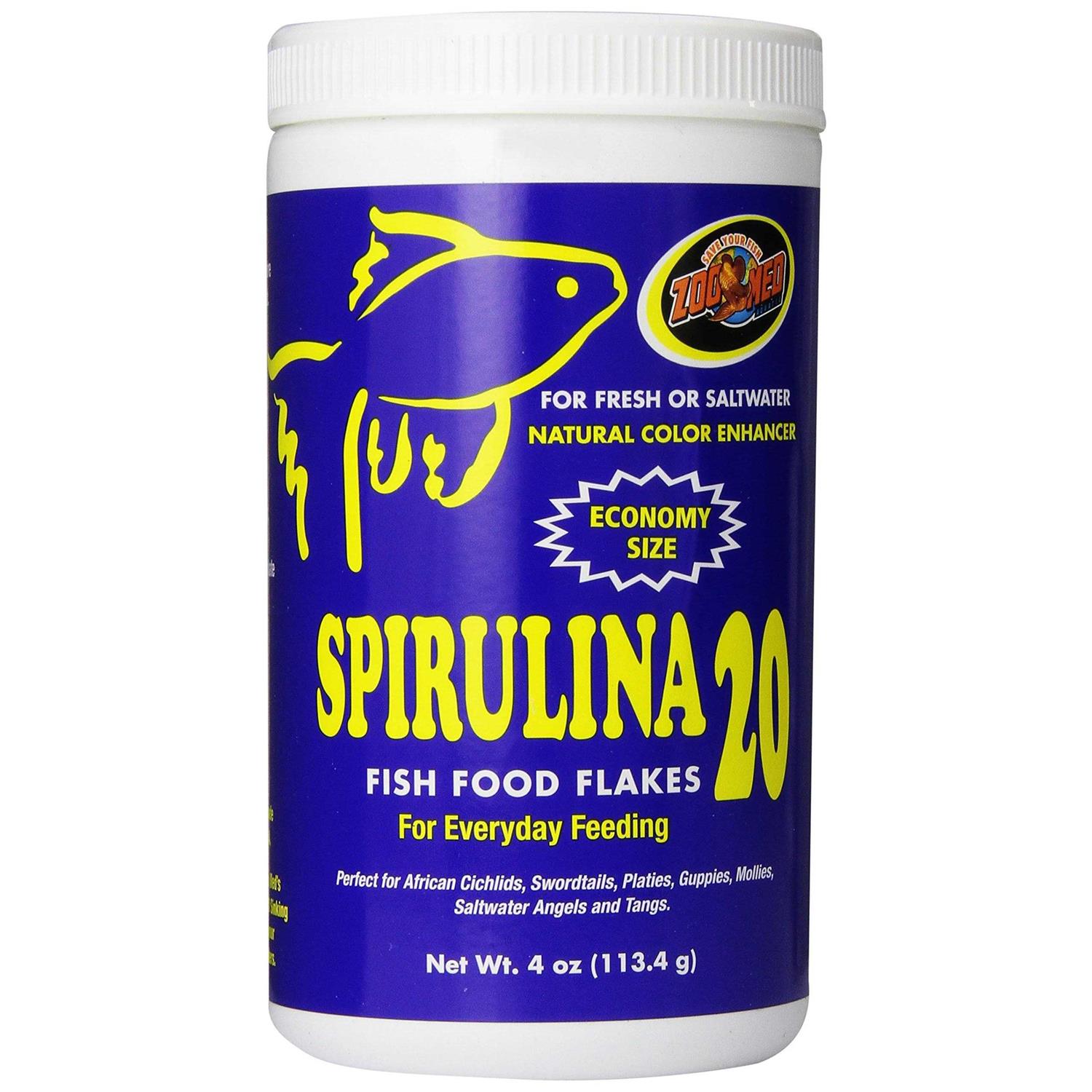 Zoo Med Spirulina 20 Fish Food Flakes